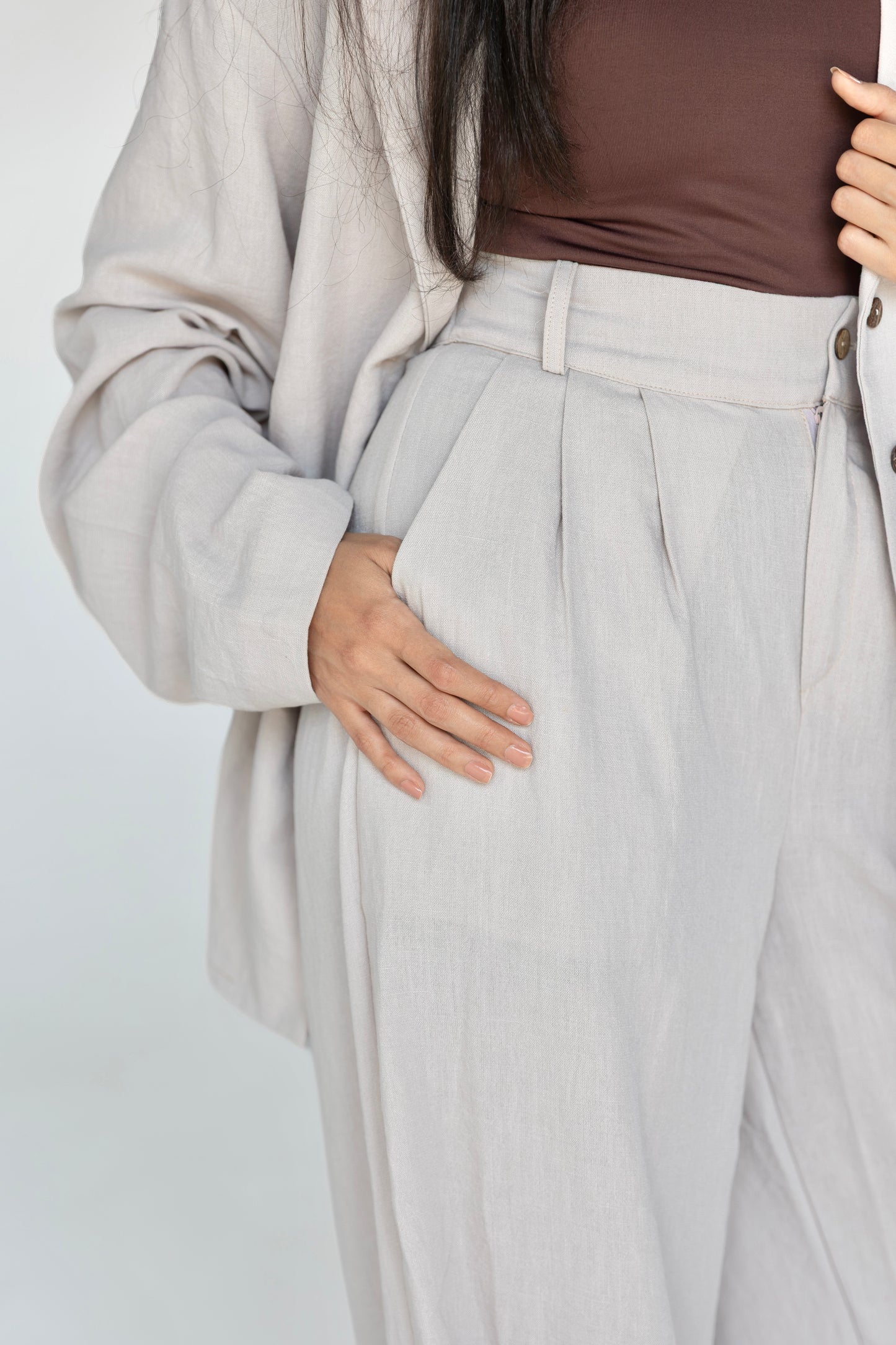 Linen Blend Suit Set