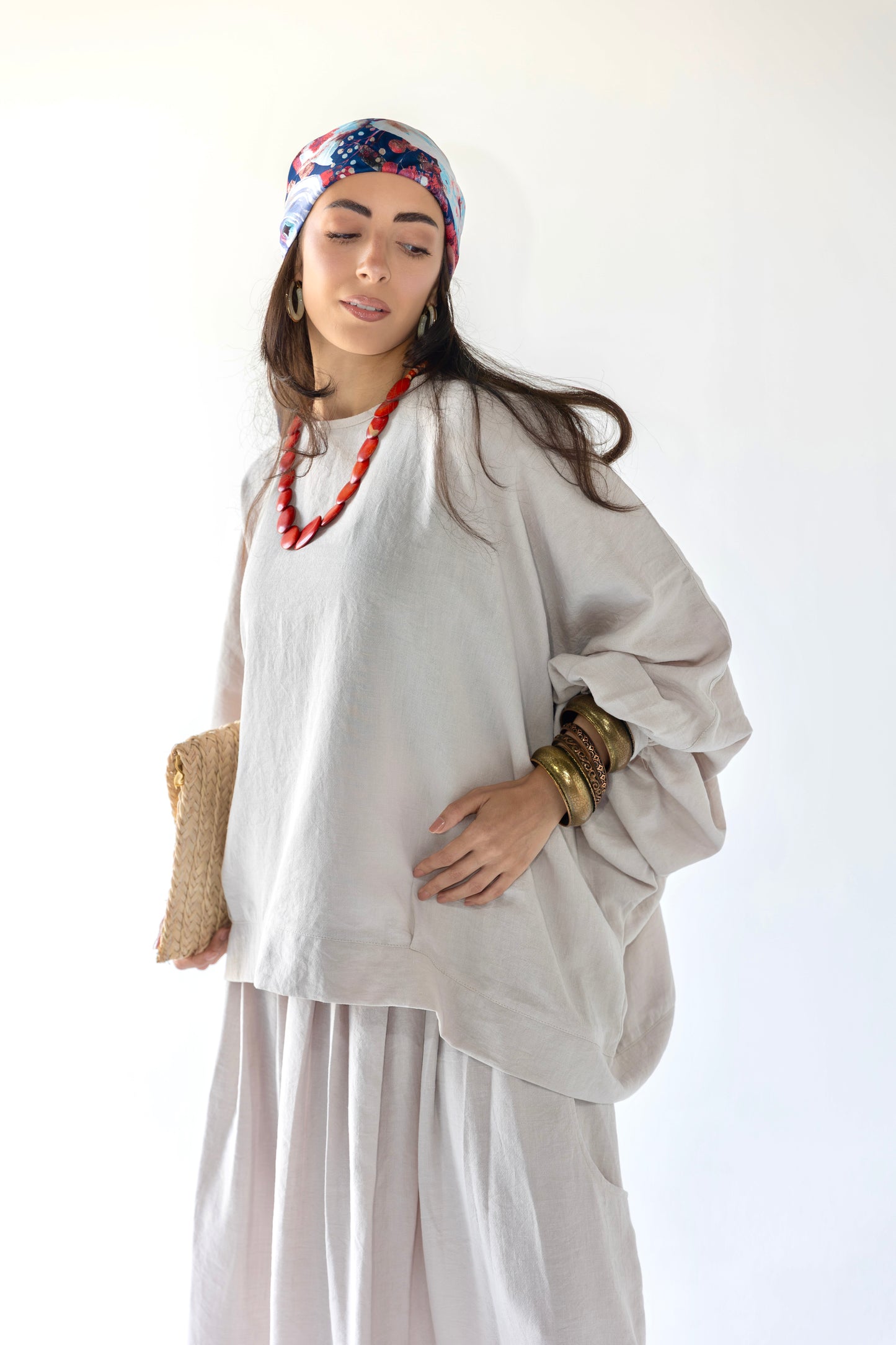 Oversized Linen Blend Blouse