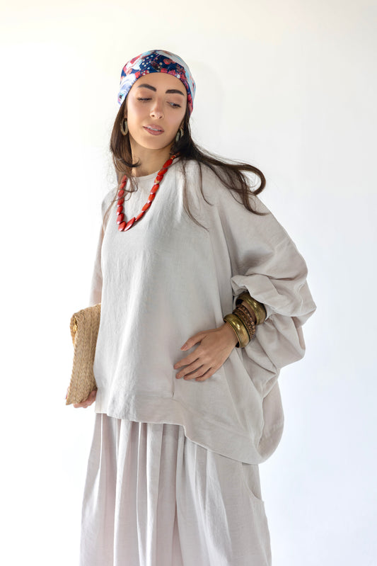 Oversized Linen Blend Blouse