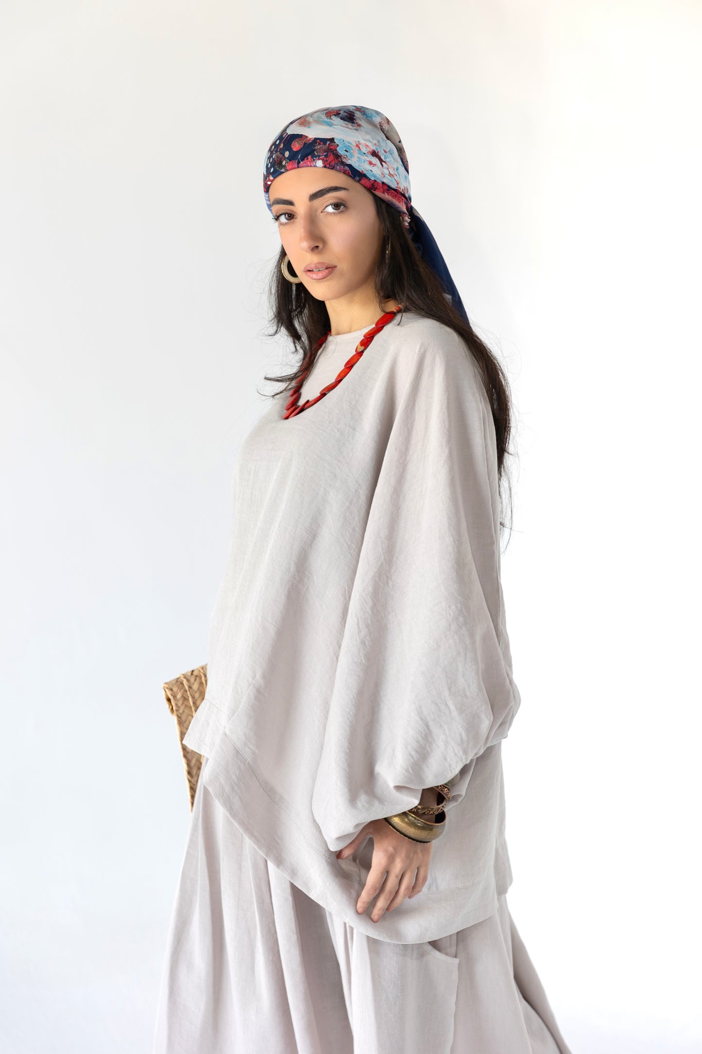 Oversized Linen Blend Blouse