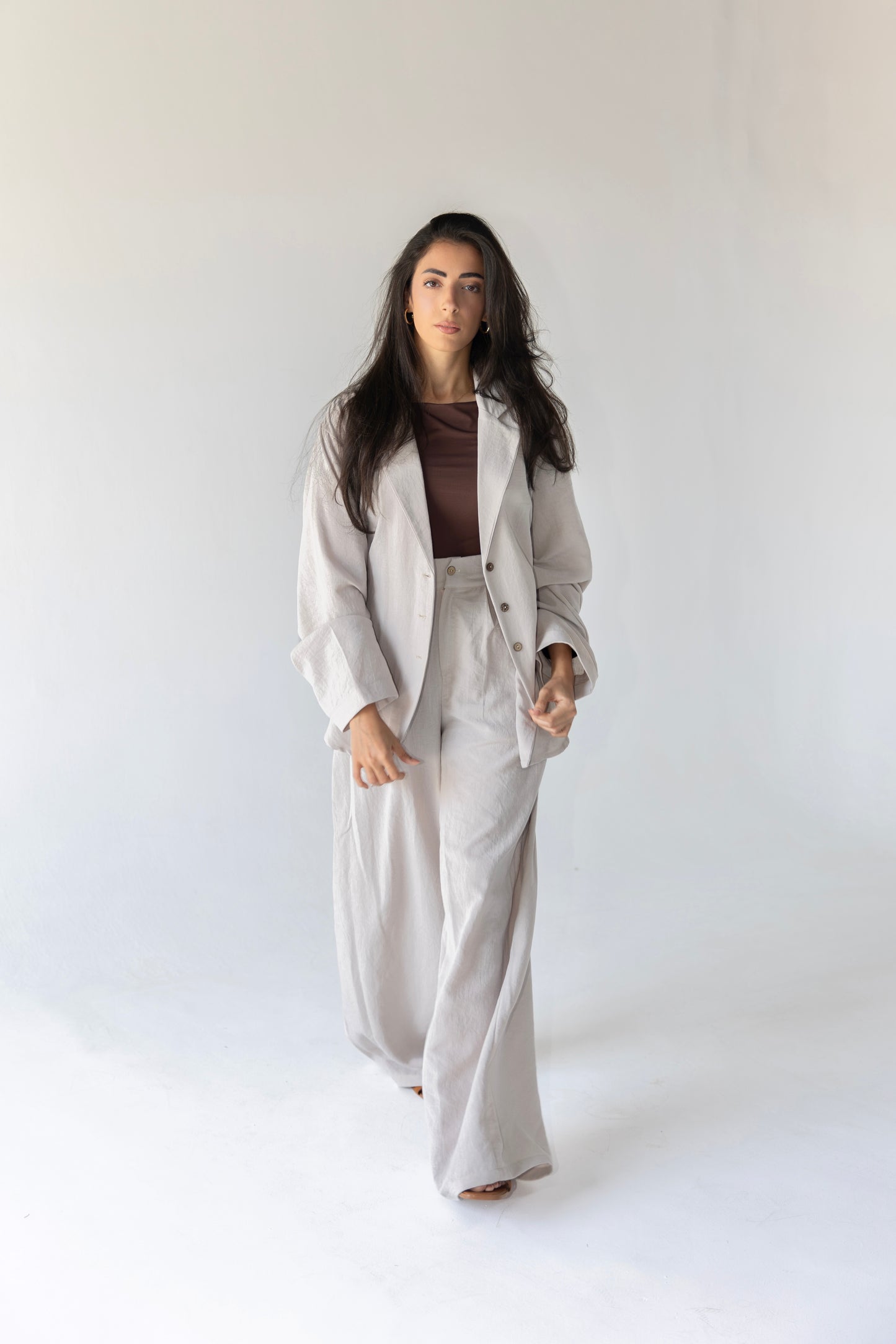 Linen Blend Suit Set