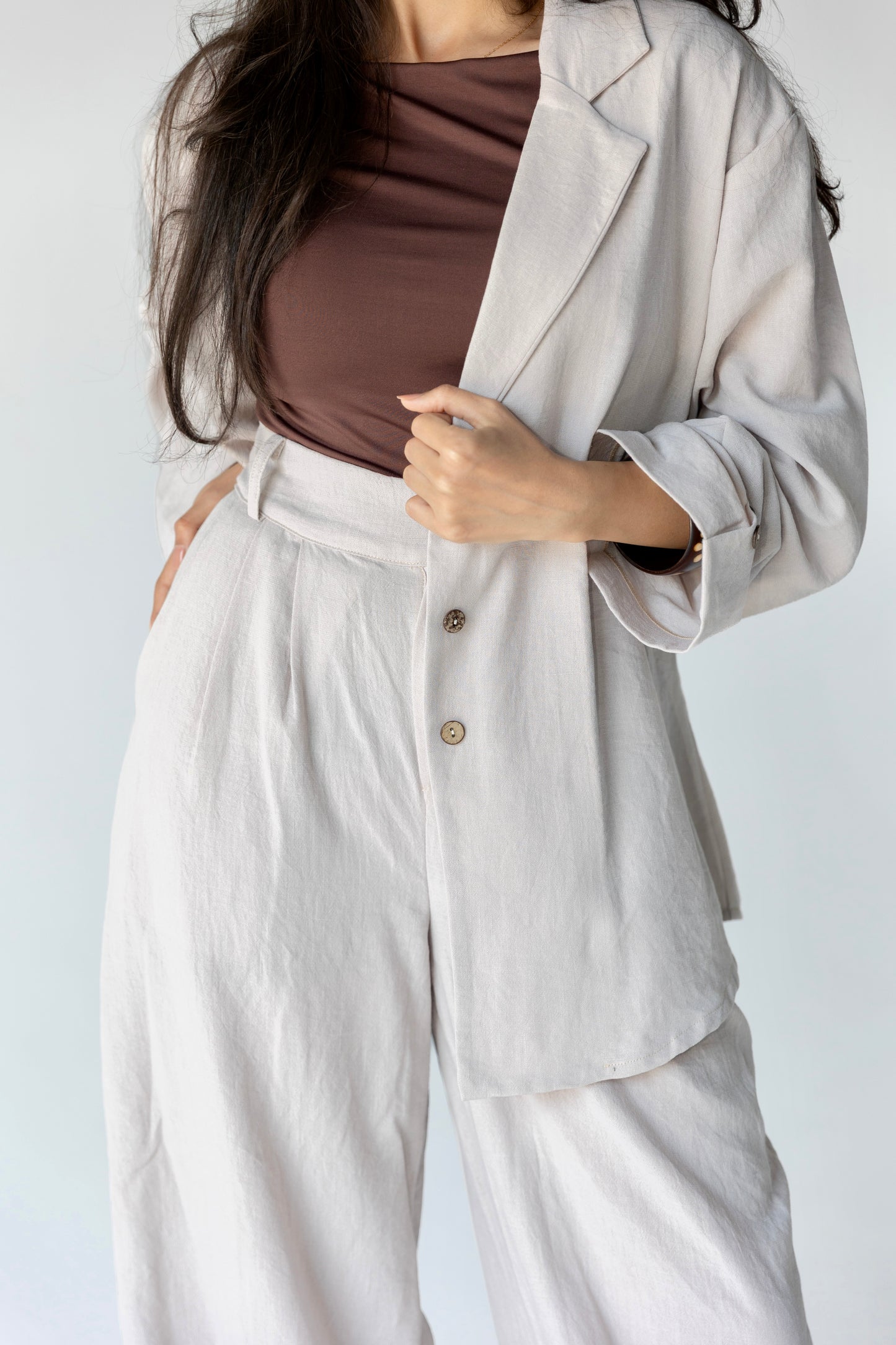 Linen Blend Suit Set