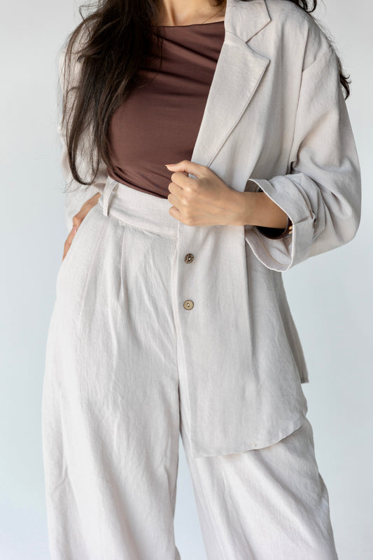 Linen Blend Suit Set