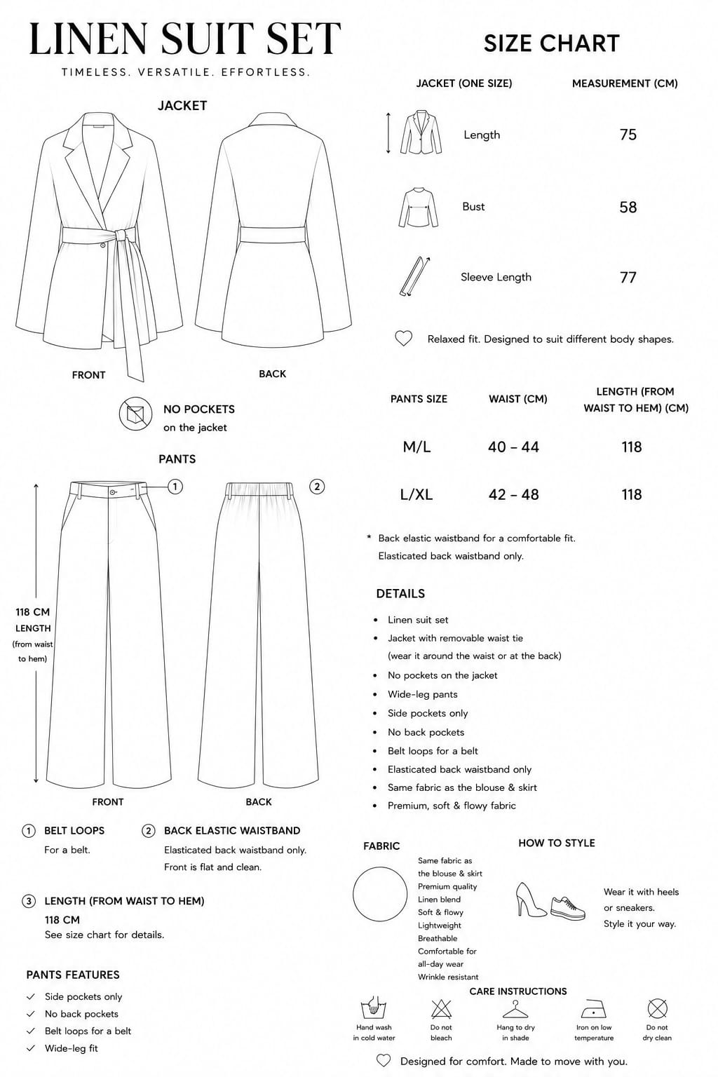 Linen Blend Suit Set